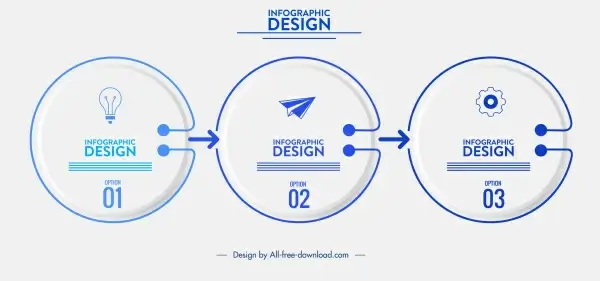 infographic template technology theme modern circles design