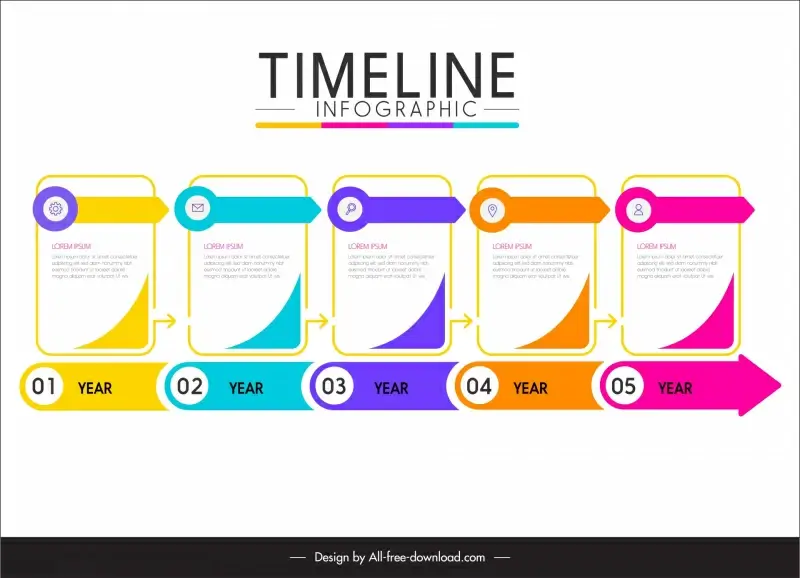infographic timeline template elegant geometric