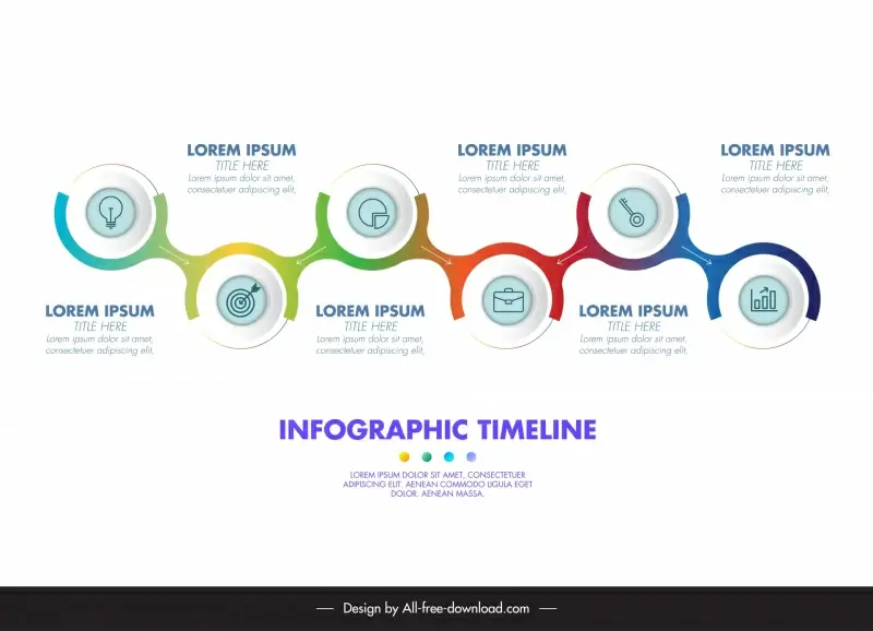 infographic timeline template symmetric circles