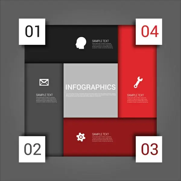 infographic vector design with rectangulars and square arrangement