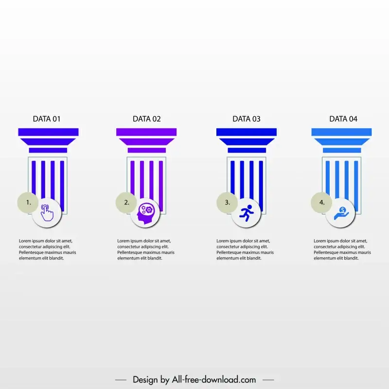infographics design elements vertical column shapes sketch