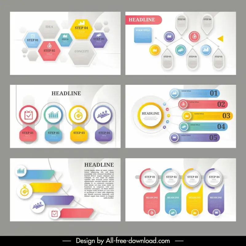 infographics powerpoint presentation templates colorful chart elements