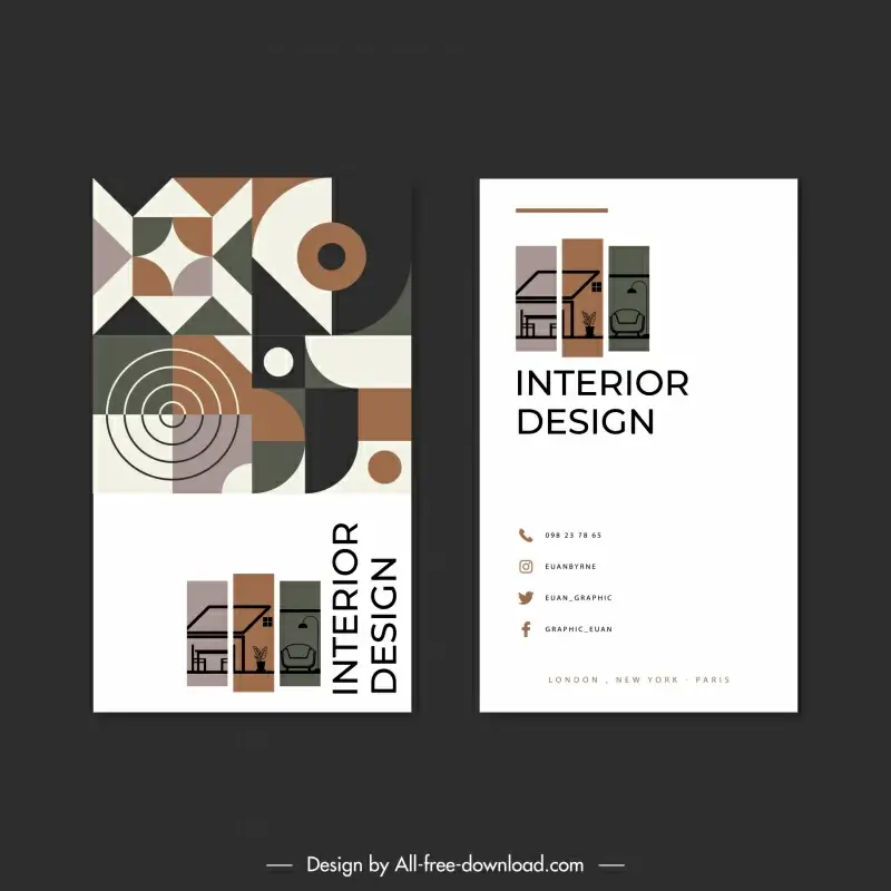 interior architect business card templates abstract geometry