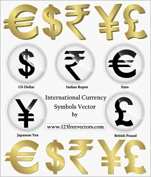 International Currency Symbols Vector, Png, Indian Rupees