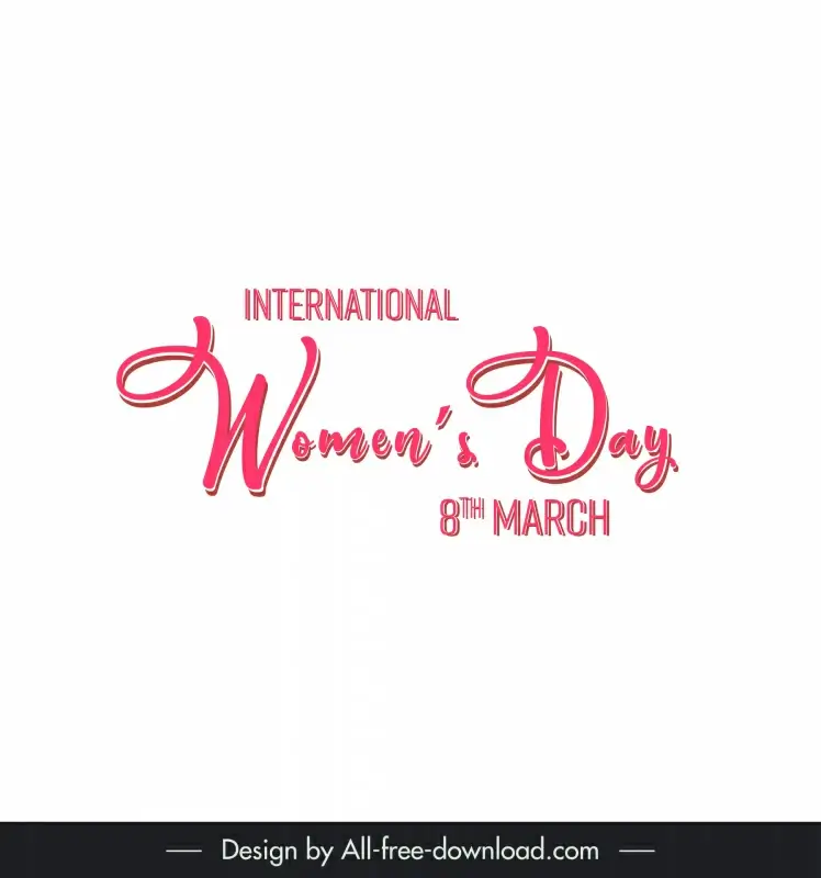  international womens day design elements pink calligraphic texts sketch