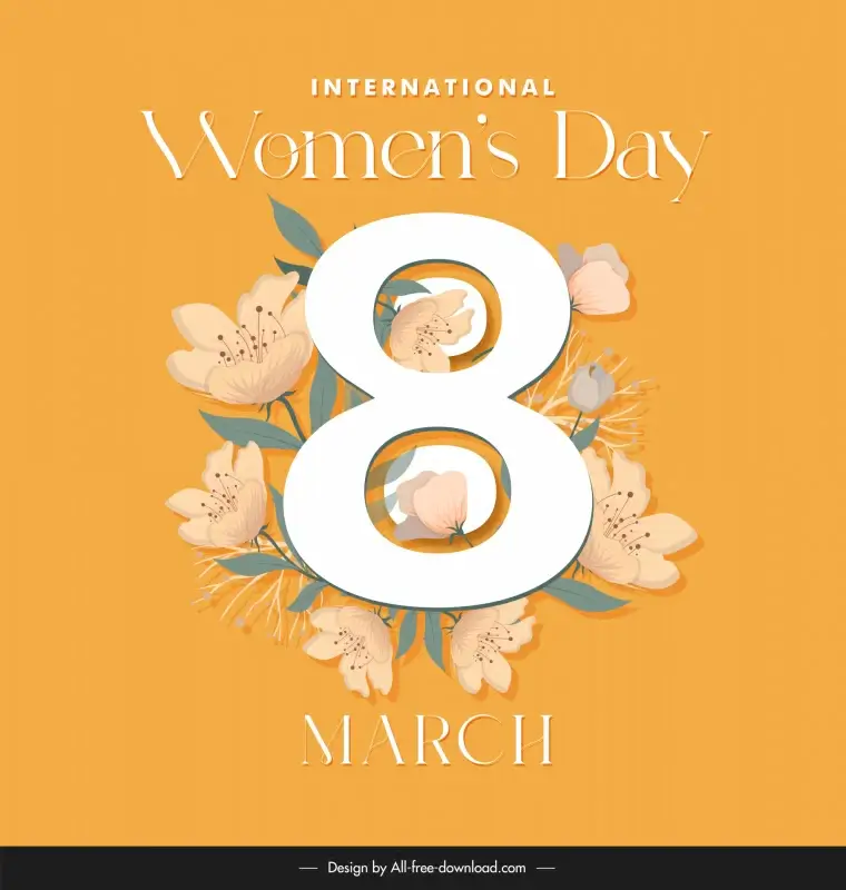 international womens day poster template elegant flat flowers decor 