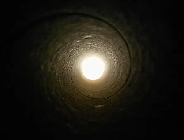 into the tunnel