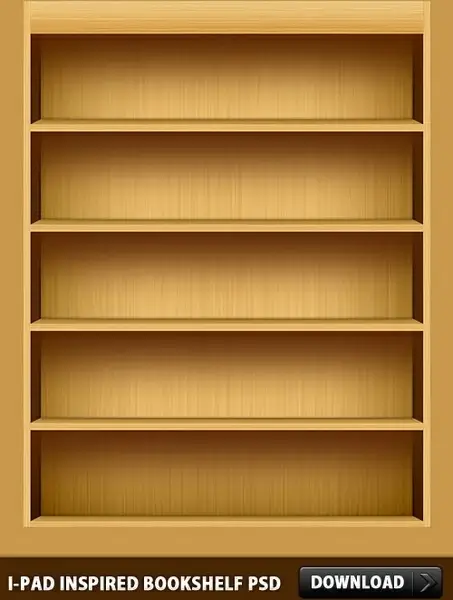 iPad Inspired Bookshelf PSD