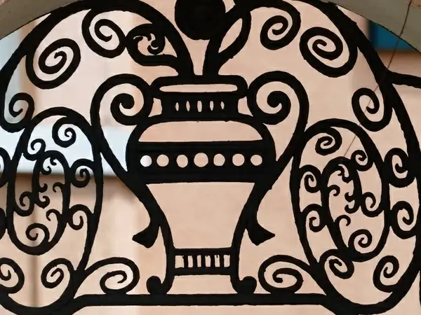 iron railings grid forged