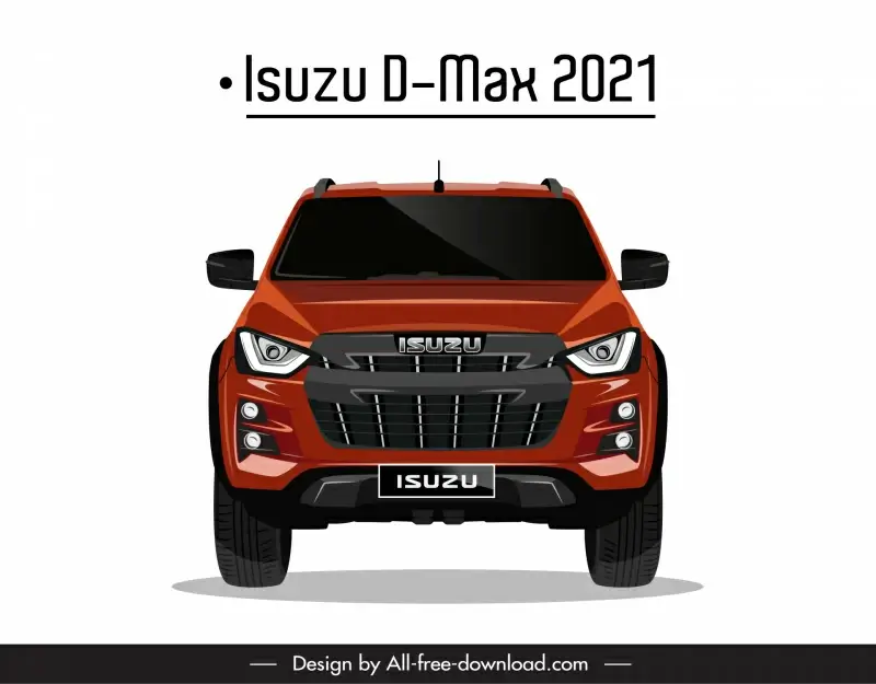 isuzu d max 2021 car model icon modern symmetric front view design 