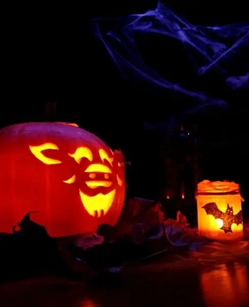 jackolantern and candle