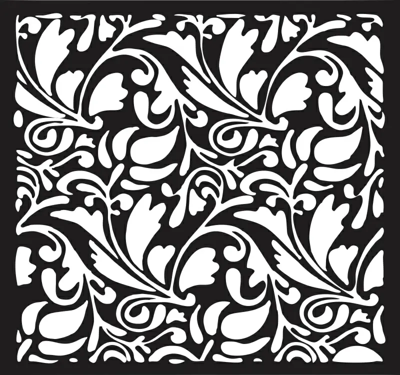 jali pattern template black white contrast leaf decor