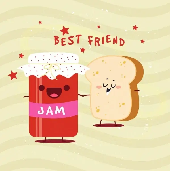 jam advertising bread icon stylized cartoon design