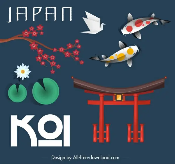 japan design elements classical national symbols sketch