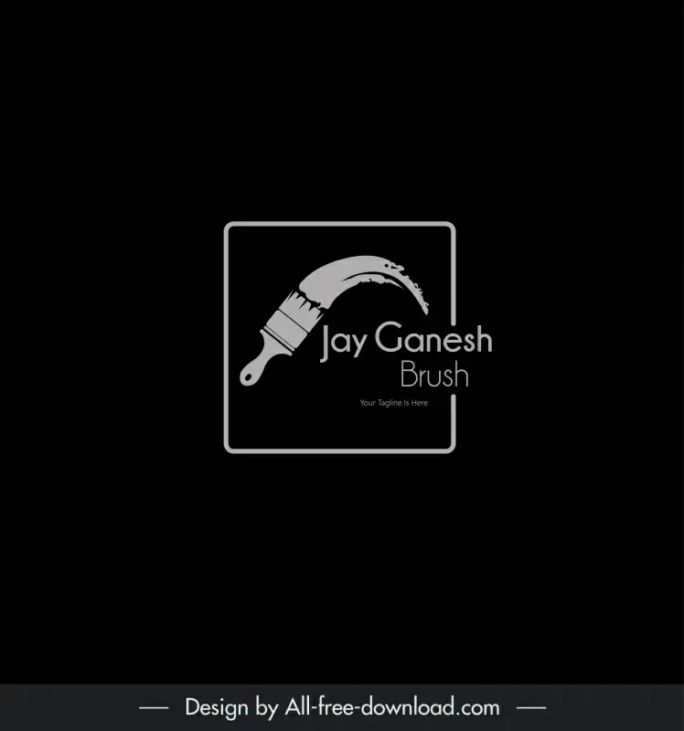 jay ganesh brush logo template dynamic classical flat isolated design
