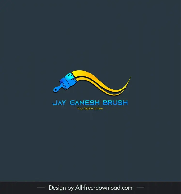 jay ganesh brush logotype dynamic modern curves decor