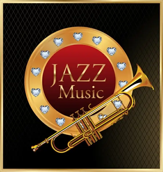 jazz music symbol vector illustration with yellow saxophone