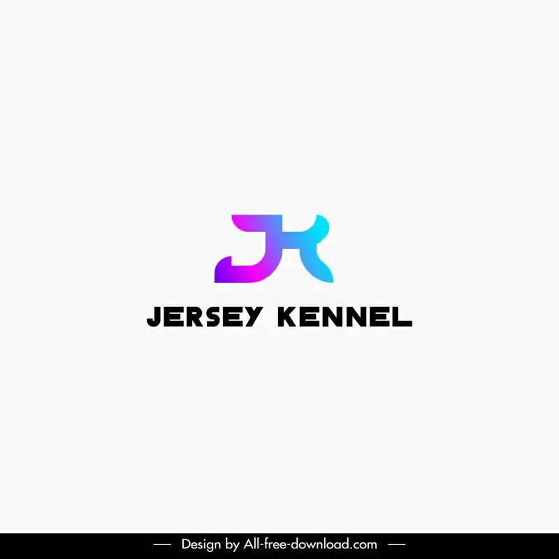 jersey kennel logo template modern flat stylized texts design