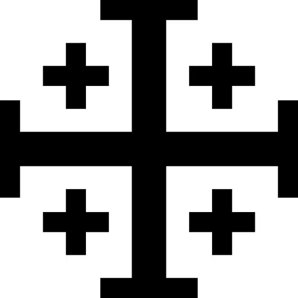 Jerusalem Cross With Cross Potent (or Crusaders' Cross), A Symbol Of Traditional Heraldry clip art