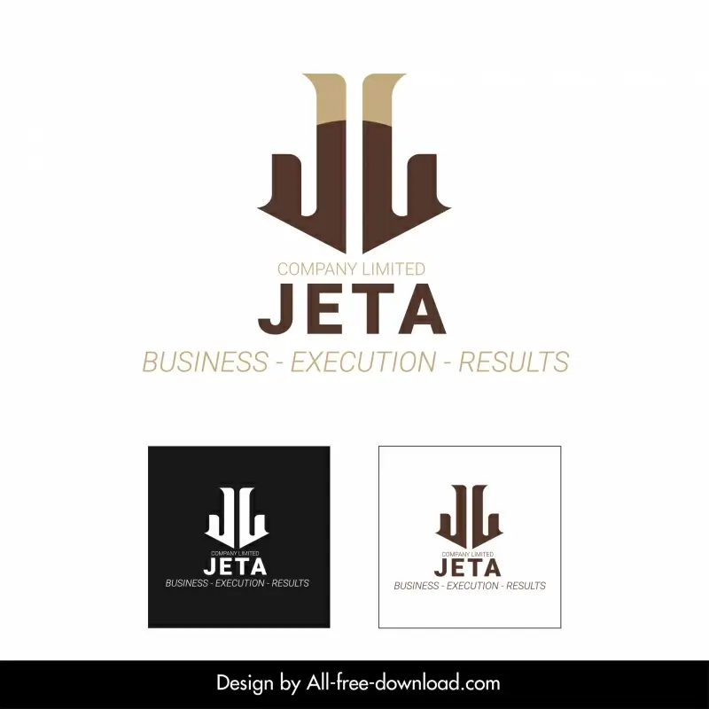 jeta company limited logo template modern symmetric geometric shapes texts decor