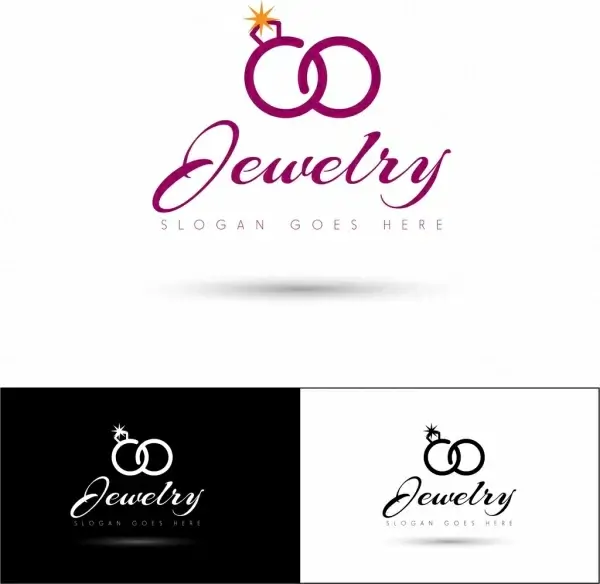jewelry logo sets calligraphy symbols ornament