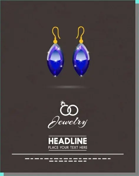 jewly advertisement earrings icons dark backdrop
