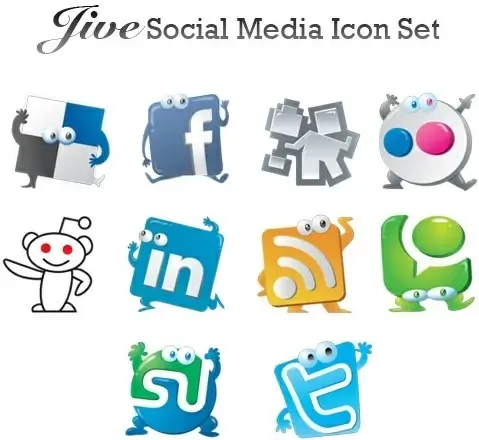 Jive social media vector icon set