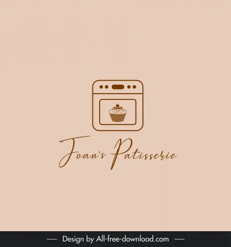 joans patisserie logo template flat elegant classical oven cup cake texts decor