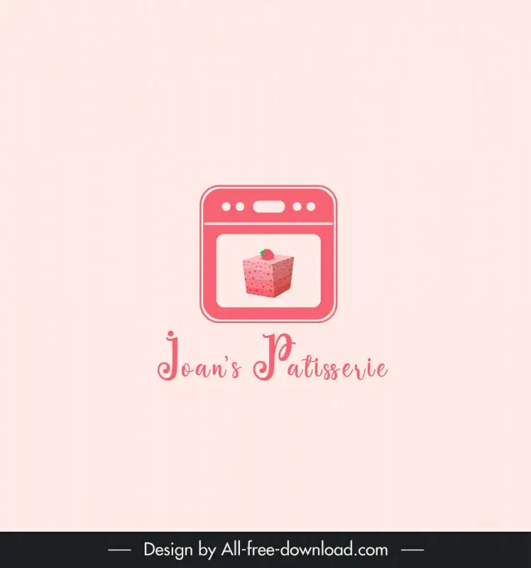 joans patisserie logotype pink cupcake micro oven decor