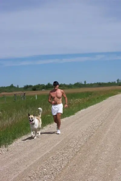 jogger and best friend dog
