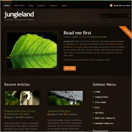 Jungle land Template