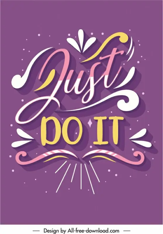 just do it quotation flat dynamic texts typography banner