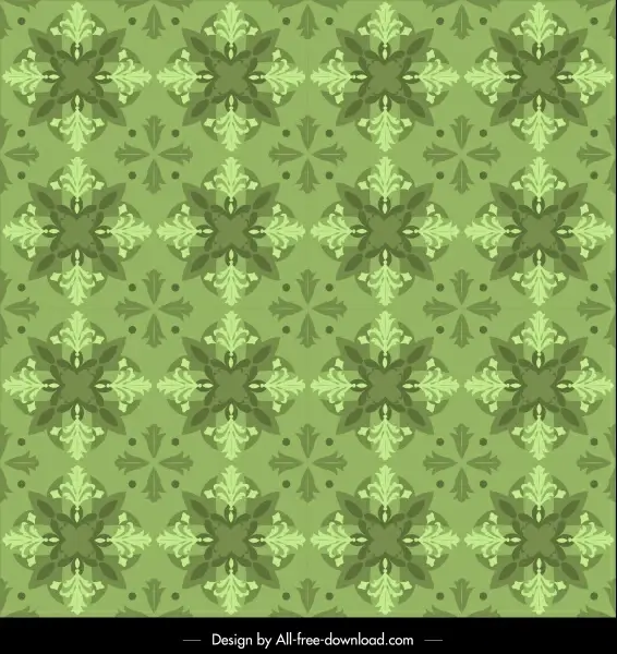 kaleidoscope pattern template green repeating symmetrical monochrome