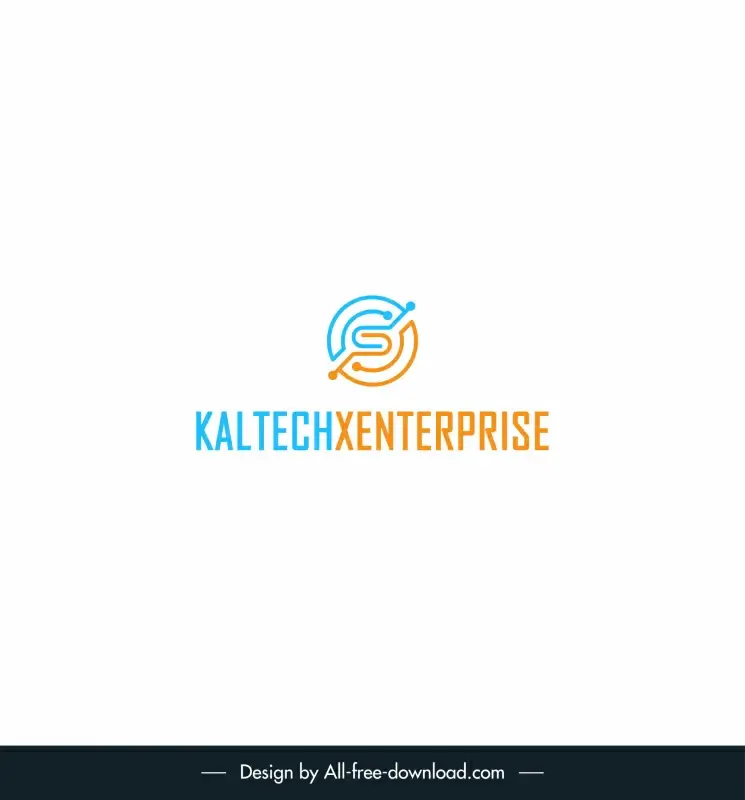 kaltechxenterprise deals with computer repair website management and cyber services logotype symmetric circle arrows layout sketch