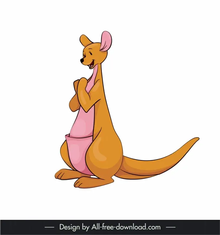 kanga icon cut cartoon character sketch