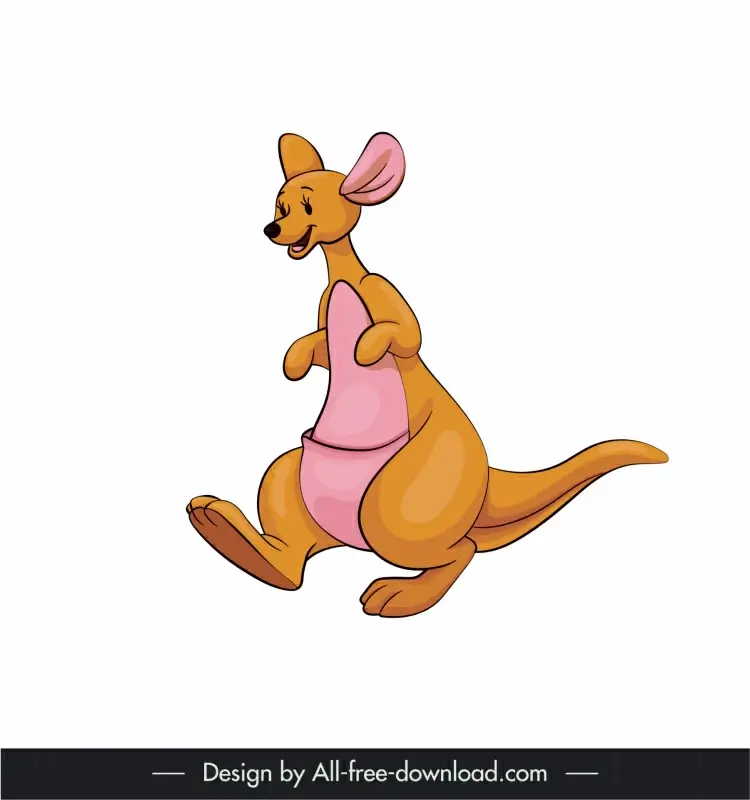 kanga icon cute cartoon sketch