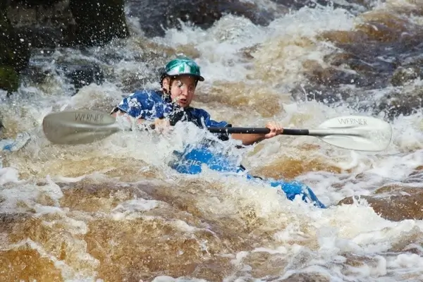 kayaking in rapids
