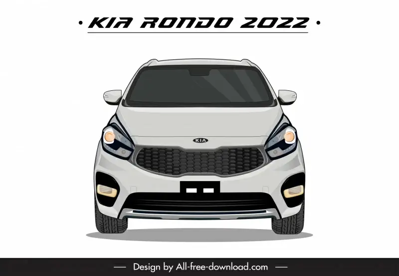 kia rondo 2022 car model advertising template modern symmetric front view design
