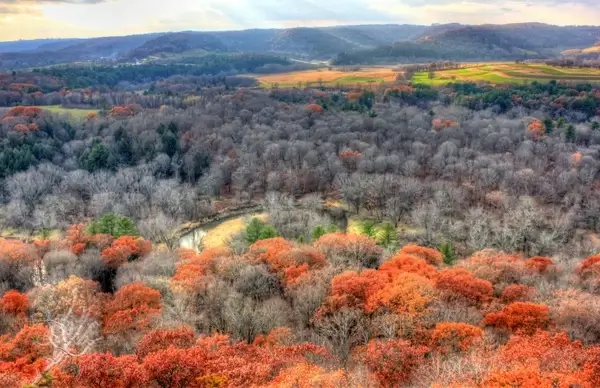 kickapoo river and valley at wildcat mountain state park wisconsin