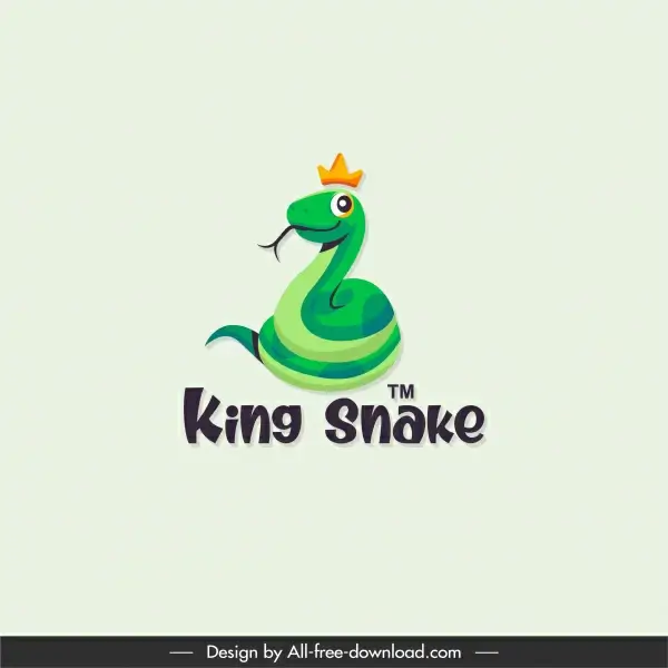 king snake logotype colored cartoon sketch