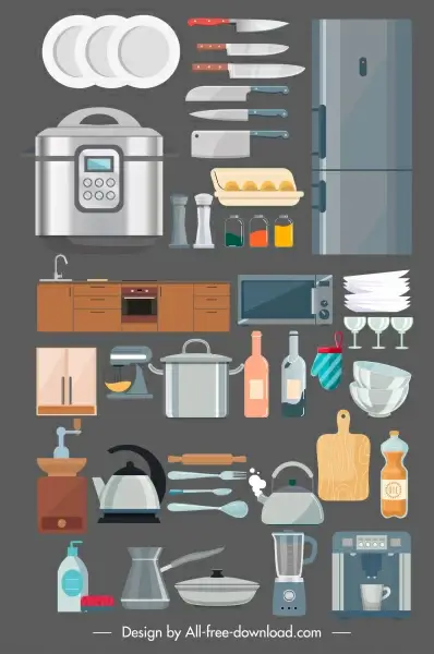 kitchen design elements devices objects sketch