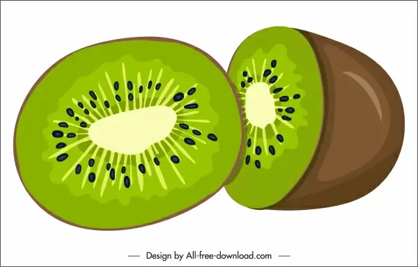 kiwi fruit icon colored classic 3d sketch