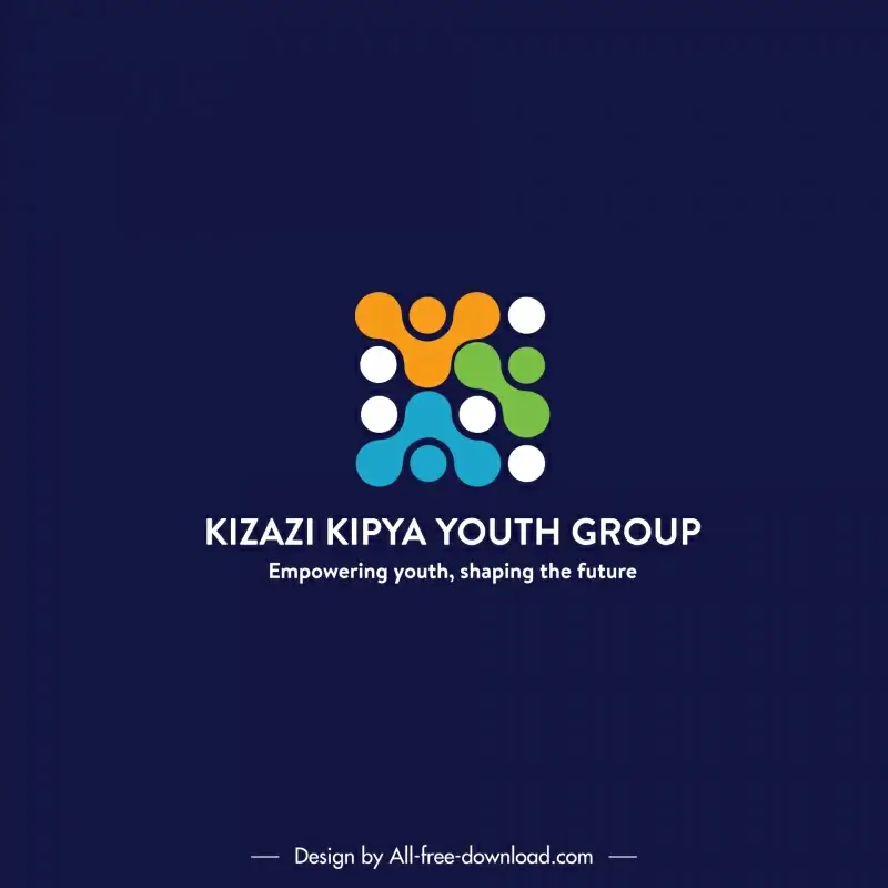 kizazi kipya youth group logotype flat circles layout geometric symmetric decor