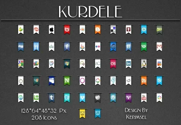 Kurdele social icons icons pack