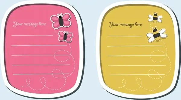 labels dialog bee cartoon stickers vector
