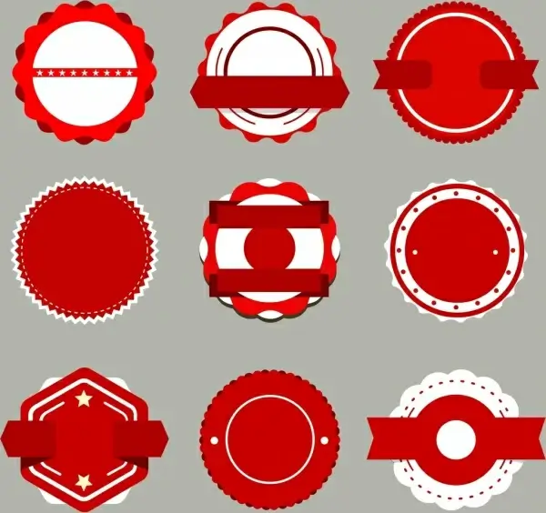 labels templates collection white red circles design