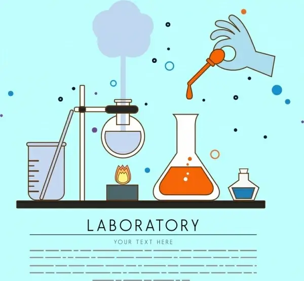laboratory background chemistry experiment icons