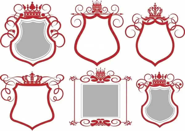 decorative templates european medieval royal frame shapes