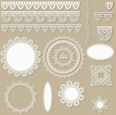lace frames with borders ornaments vector