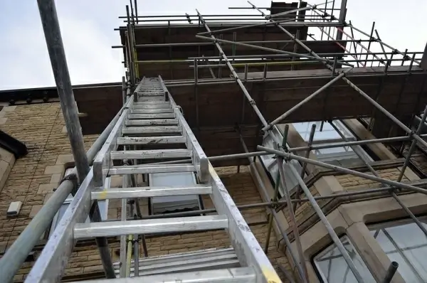 ladder on a scaffold